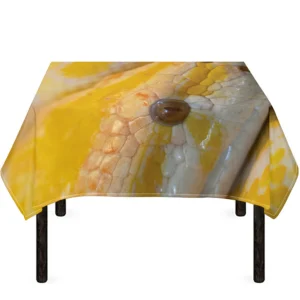 Yellow And White Python Snake Print Tablecloth Kitchen Decor Home Decor