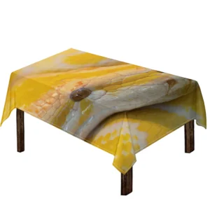 Yellow And White Python Snake Print Tablecloth Kitchen Decor Home Decor