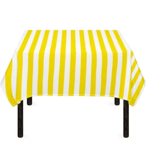 Yellow And White Striped Pattern Print Tablecloth Kitchen Decor Home Decor