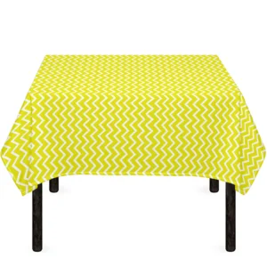 Yellow And White Zigzag Pattern Print Tablecloth Kitchen Decor Home Decor