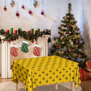 Yellow Bee Pattern Print Tablecloth Kitchen Decor Home Decor