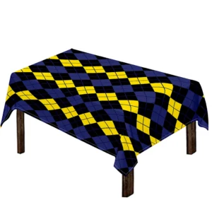 Yellow Black And Blue Argyle Print Tablecloth Kitchen Decor Home Decor