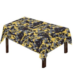 Yellow Black And Grey Digital Camo Print Tablecloth Kitchen Decor Home Decor