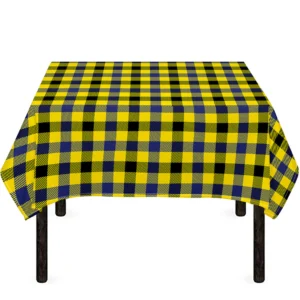 Yellow Black And Navy Plaid Print Tablecloth Kitchen Decor Home Decor