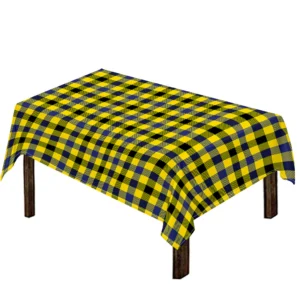 Yellow Black And Navy Plaid Print Tablecloth Kitchen Decor Home Decor