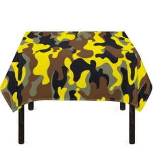 Yellow Brown And Black Camouflage Print Tablecloth Kitchen Decor Home Decor