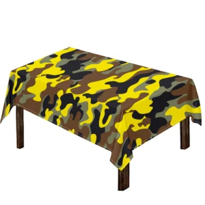 Yellow Brown And Black Camouflage Print Tablecloth Kitchen Decor Home Decor