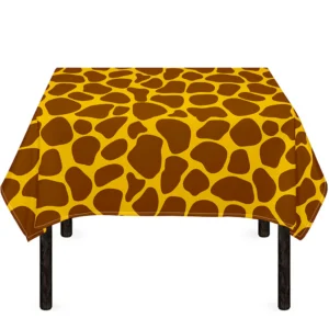 Yellow Brown Giraffe Pattern Print Tablecloth Kitchen Decor Home Decor