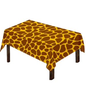 Yellow Brown Giraffe Pattern Print Tablecloth Kitchen Decor Home Decor