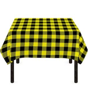 Yellow Buffalo Plaid Print Tablecloth Kitchen Decor Home Decor