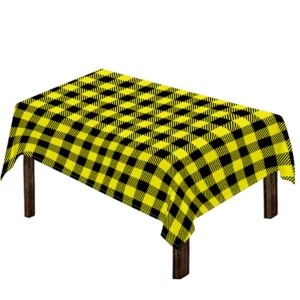 Yellow Buffalo Plaid Print Tablecloth Kitchen Decor Home Decor