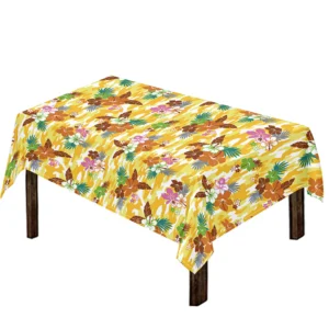 Yellow Camo And Hibiscus Flower Print Tablecloth Kitchen Decor Home Decor