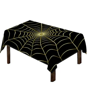 Yellow Cobweb Print Tablecloth Kitchen Decor Home Decor