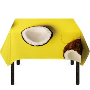 Yellow Coconut Pattern Print Tablecloth Kitchen Decor Home Decor