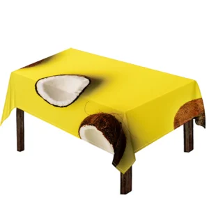 Yellow Coconut Pattern Print Tablecloth Kitchen Decor Home Decor