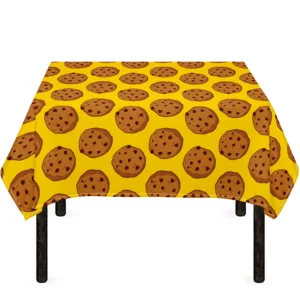 Yellow Cookie Pattern Print Tablecloth Kitchen Decor Home Decor