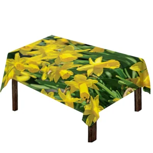 Yellow Daffodil Flower Print Tablecloth Kitchen Decor Home Decor