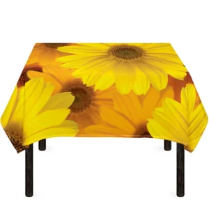Yellow Daisy Flower Print Tablecloth Kitchen Decor Home Decor