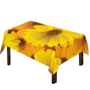 Yellow Daisy Flower Print Tablecloth Kitchen Decor Home Decor