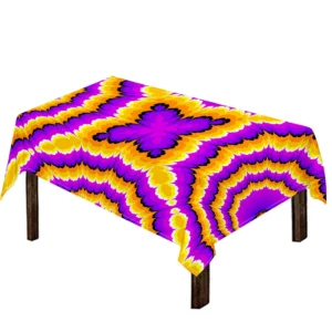 Yellow Explosion Moving Optical Illusion Tablecloth Kitchen Decor Home Decor