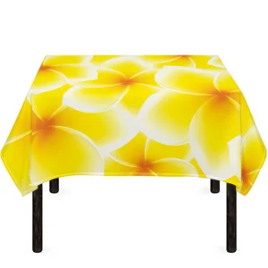 Yellow Frangipani Pattern Print Tablecloth Kitchen Decor Home Decor