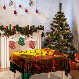 Yellow Full Moon Print Tablecloth Kitchen Decor Home Decor