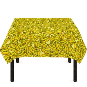 Yellow Geometric Banana Pattern Print Tablecloth Kitchen Decor Home Decor