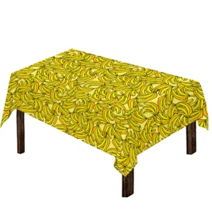 Yellow Geometric Banana Pattern Print Tablecloth Kitchen Decor Home Decor