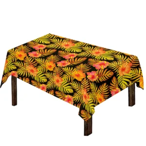 Yellow Hawaiian Tropical Pattern Print Tablecloth Kitchen Decor Home Decor