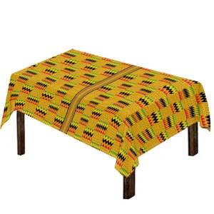 Yellow Kente Pattern Print Tablecloth Kitchen Decor Home Decor
