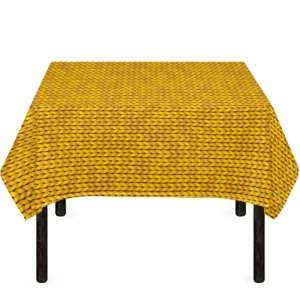 Yellow Knitted Pattern Print Tablecloth Kitchen Decor Home Decor