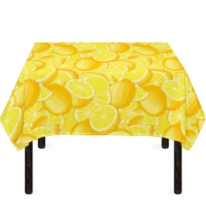 Yellow Lemon Pattern Print Tablecloth Kitchen Decor Home Decor