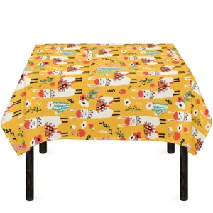 Yellow Llama Pattern Print Tablecloth Kitchen Decor Home Decor