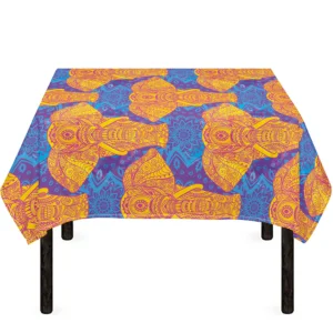 Yellow Mandala Elephant Pattern Print Tablecloth Kitchen Decor Home Decor
