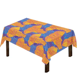 Yellow Mandala Elephant Pattern Print Tablecloth Kitchen Decor Home Decor