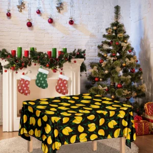 Yellow Mango Fruit Pattern Print Tablecloth Kitchen Decor Home Decor