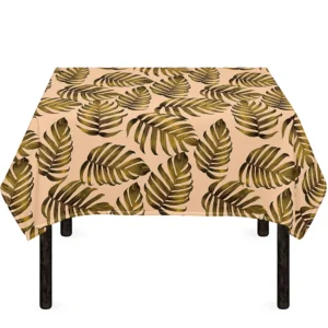 Yellow Monstera Leaves Pattern Print Tablecloth Kitchen Decor Home Decor