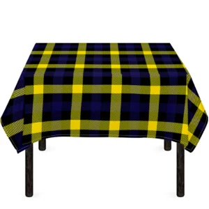 Yellow Navy And Black Plaid Print Tablecloth Kitchen Decor Home Decor