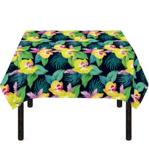 Yellow Orchid Pattern Print Tablecloth Kitchen Decor Home Decor
