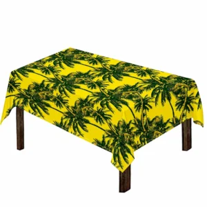 Yellow Palm Tree Pattern Print Tablecloth Kitchen Decor Home Decor