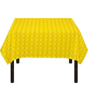 Yellow Plastic Building Blocks Print Tablecloth Kitchen Decor Home Decor