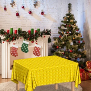 Yellow Plastic Building Blocks Print Tablecloth Kitchen Decor Home Decor