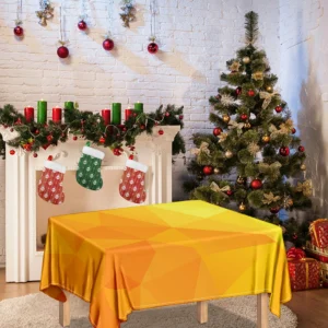 Yellow Polygonal Geometric Print Tablecloth Kitchen Decor Home Decor