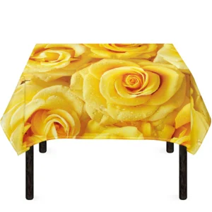Yellow Rose Print Tablecloth Kitchen Decor Home Decor