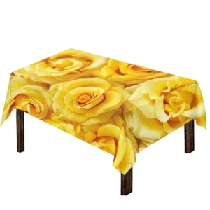 Yellow Rose Print Tablecloth Kitchen Decor Home Decor