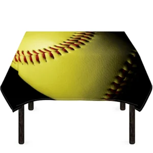 Yellow Softball Ball Print Tablecloth Kitchen Decor Home Decor