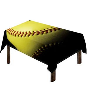 Yellow Softball Ball Print Tablecloth Kitchen Decor Home Decor