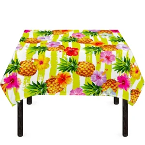 Yellow Striped Pineapple Pattern Print Tablecloth Kitchen Decor Home Decor