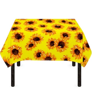 Yellow Sunflower Pattern Print Tablecloth Kitchen Decor Home Decor