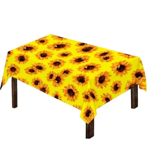 Yellow Sunflower Pattern Print Tablecloth Kitchen Decor Home Decor